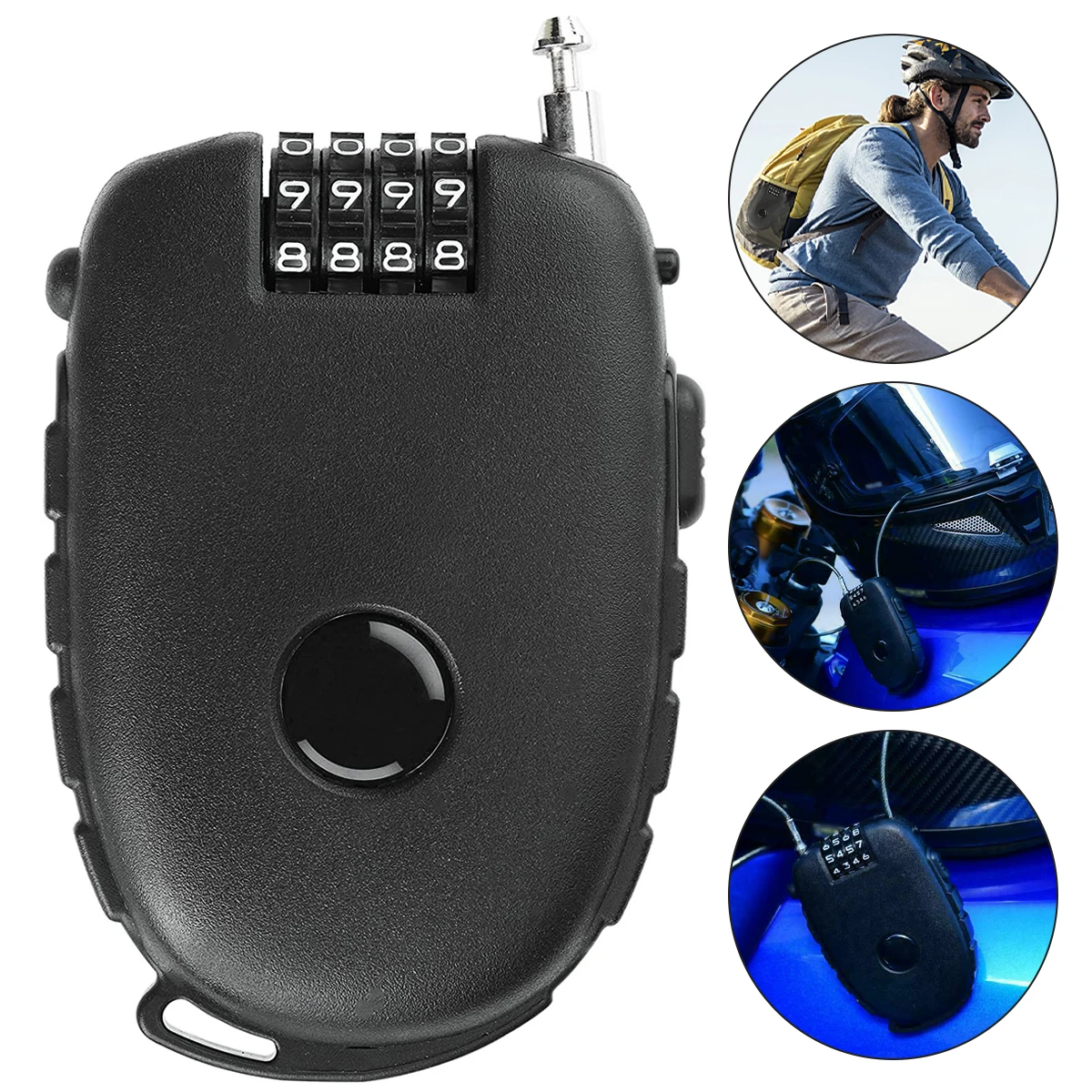 دراجة نارية الصلب كابل قفل برمز حقيبة سيارة زلاجات تلسكوبي سلك حبل قفل الدراجات خوذة رمز عجلة قفل بكلمة مرور مكافحة سرقة #1