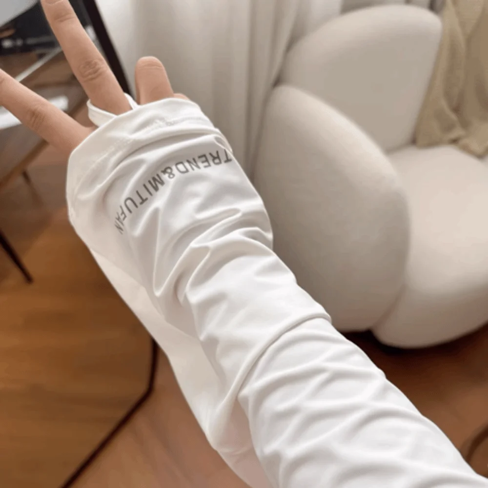 アーム保護サイクリング日焼け止めスリーブ緩い弾性ロングアイスシルクスリーブ抗 UV UV 絶縁日焼け止めアームカバー男性