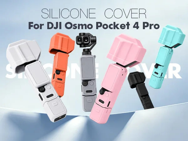 Zestaw silikonowych etui ochronnych do DJI Osmo Pocket 4P, osłona ochronna z hartowanym szkłem na ekran i obiektyw, odporna na zarysowania — zdjęcie produktu 3