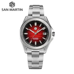 San Martin Luxus-Sport-Stil, Dune-Textur-Zifferblatt, automatische mechanische Uhr für Herren, Saphir, wasserdicht, 10 Bar, leuchtend, SN0129G
