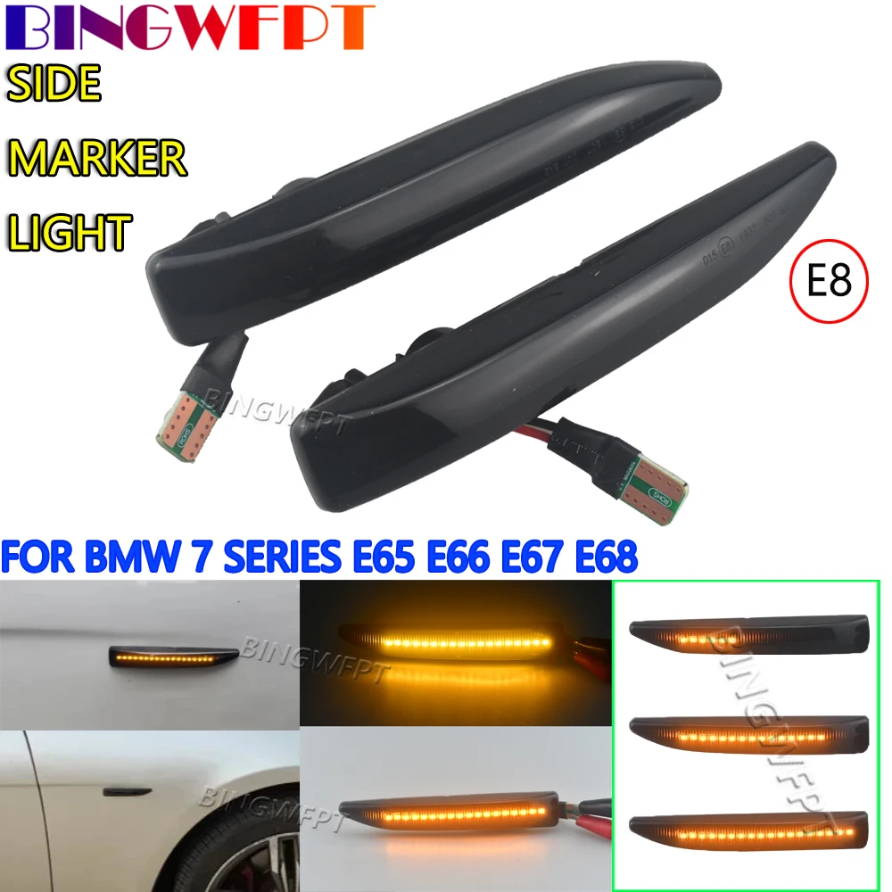 Динамический светодиодный боковой габаритный фонарь для BMW 7 серии E65 E66 E67 E68 2001-2008, указатель поворота в виде стрелки, индикаторная лампа