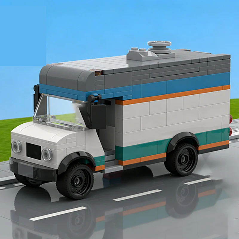 Speed Racing Car Model MOC Building Bricks Food Transport Truck Modular Technology Children Holiday Gifts Assemble Toys Suit