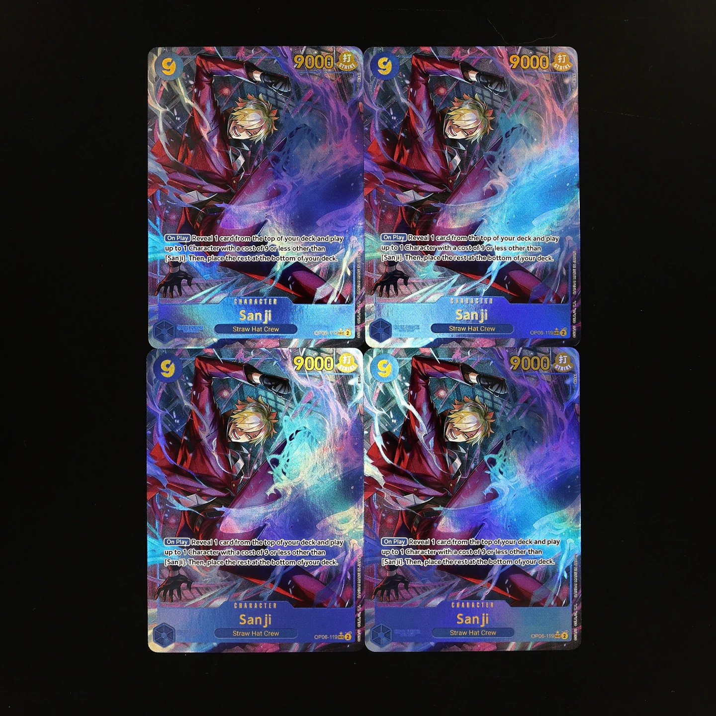 

Коллекционная карта One Piece TCG OPCG на английском языке OP06-119 Sanji SEC 9 Cost Blue Sanji, текстурированная фольгированная карта, аниме-карточка