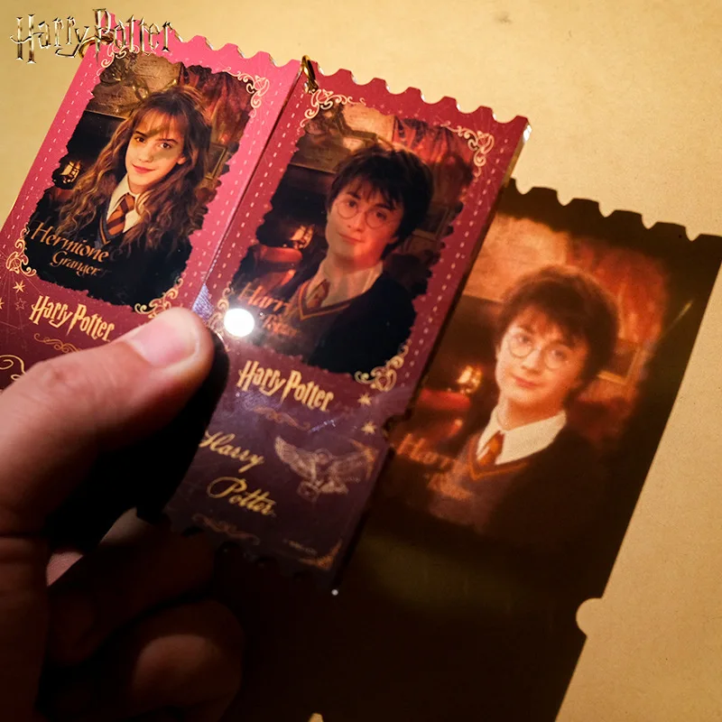 Echte Harry Potter Movie Ticket Stub Acryl Sleutelhanger Hermelien Ron Tas Rugzak Hangende Decoratie Ornament Meisjes Fans Geschenken
