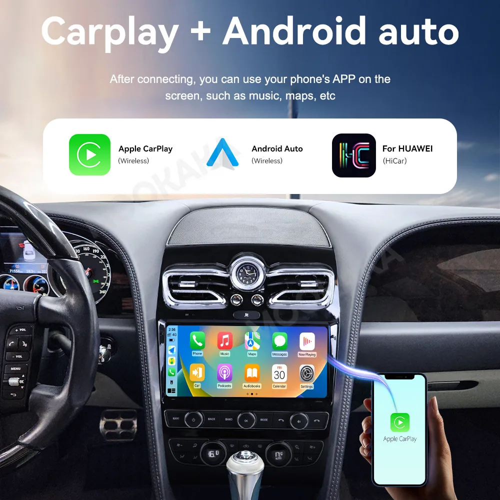 Car Radio For Bentley Flying Spur Continental 2005-2019 Android GPS Navigation Multimedia Stereo Receiver Head Unit Offline