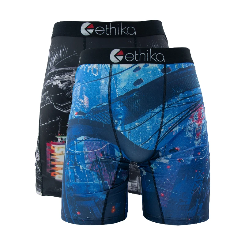 ETHIKA 2 قطعة الرجال boxershorts شبكة تنفس المنشعب رجل سراويل الرجال السروال الملابس الداخلية حجم كبير الرجال الملاكمين ملخصات جذوع