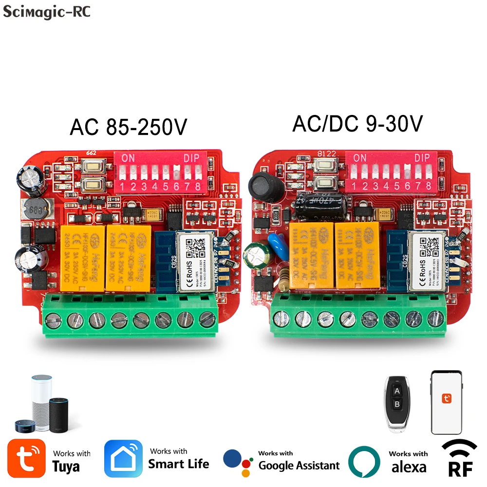 ユニバーサル Tuya スマートガレージドア受信機 300-868mhz Wifi スイッチゲートリモコン受信機 315 433 868 MHz RF リレー