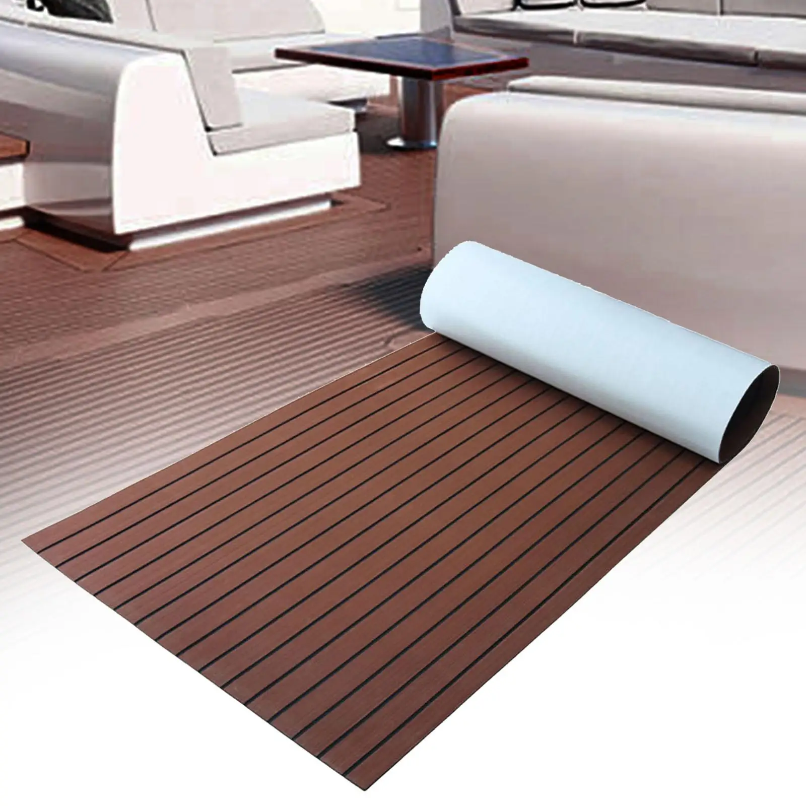 EVA โฟมสัก Decking Deck พื้นตกแต่ง Deck Pad เรือ Decking เรือพื้นสําหรับเรือยนต์เรือสระว่ายน้ํา Speedboat