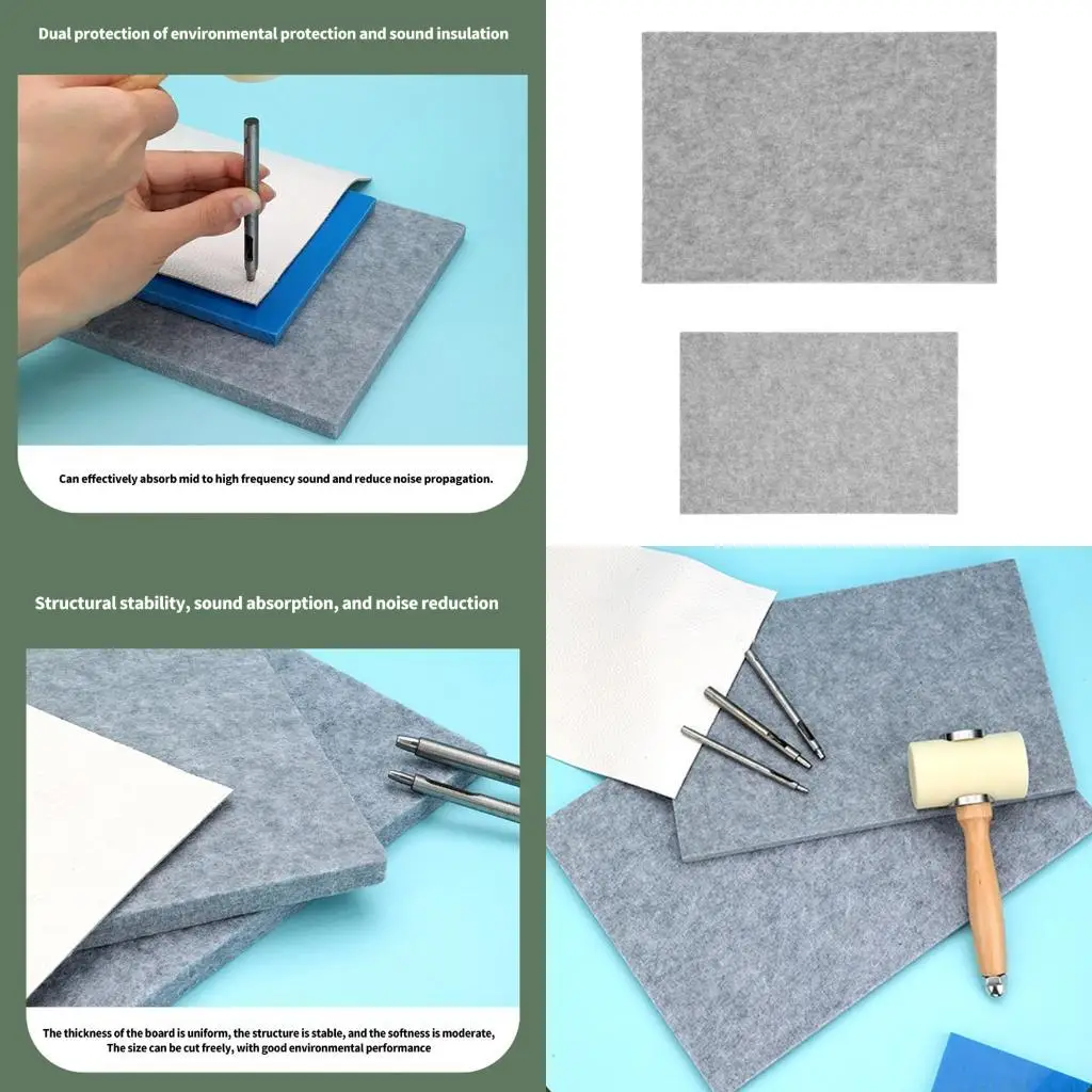 

QX2E Кожаный перфорированный коврик Звукопоглощающий коврик Звукоизоляционный коврик Кожаный инструмент для рукоделия для