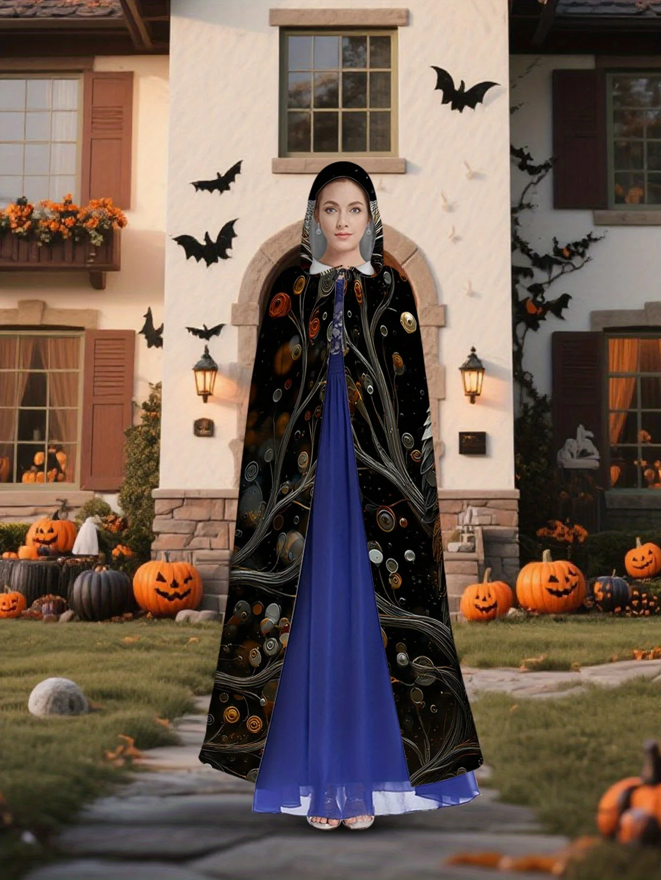 Customization 1pc 1pcs 1pc Mysterious Owl Cloak - Hooded Costume Robe Suitable For Halloween Cosplay, Themed Parties & Festivals