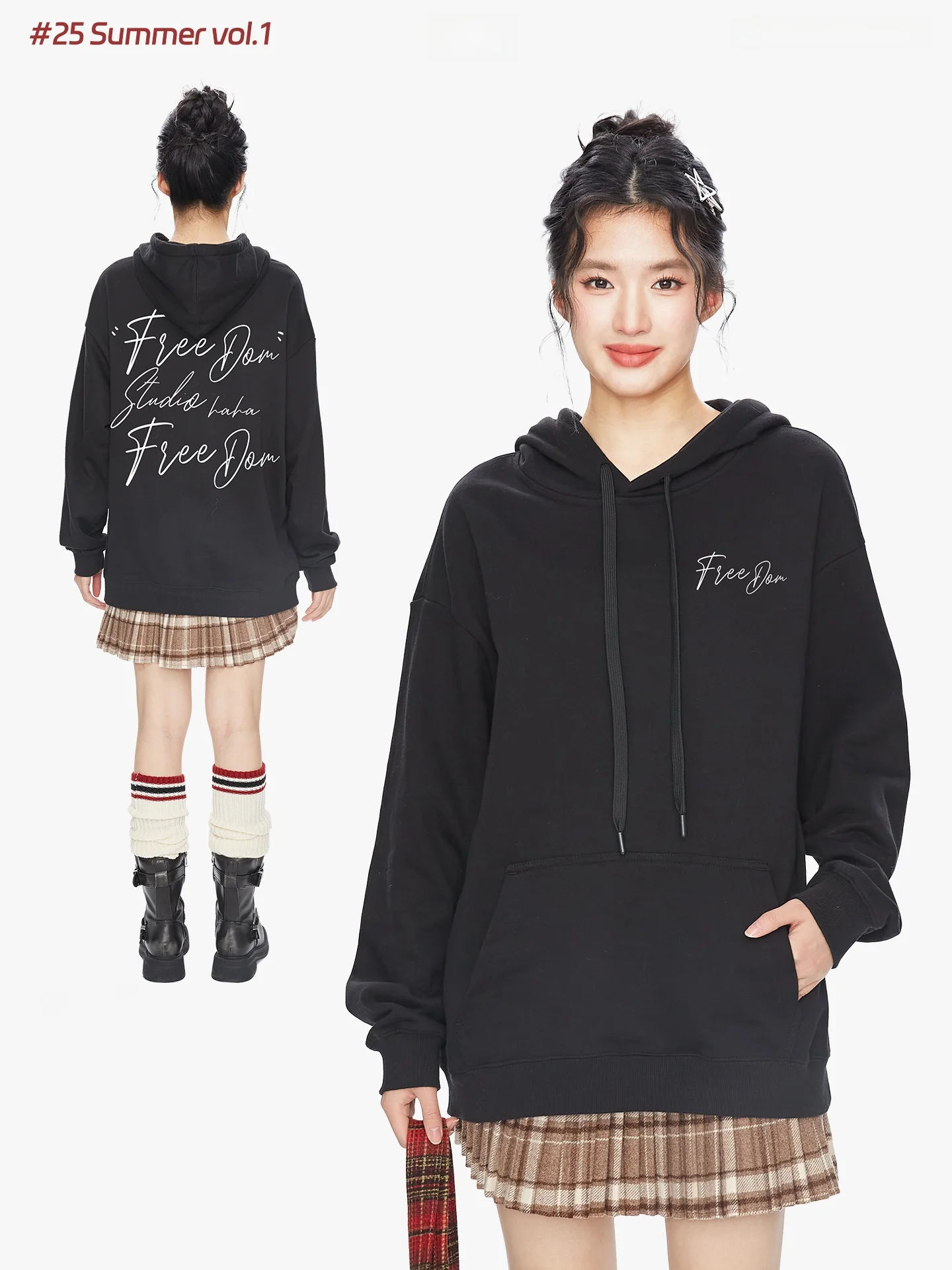 

American Sle Simple Letter Print Hoodie Women's Autumn Winter Casual Outerwear Cotton Polyester Blend Long Sve Sweatirt