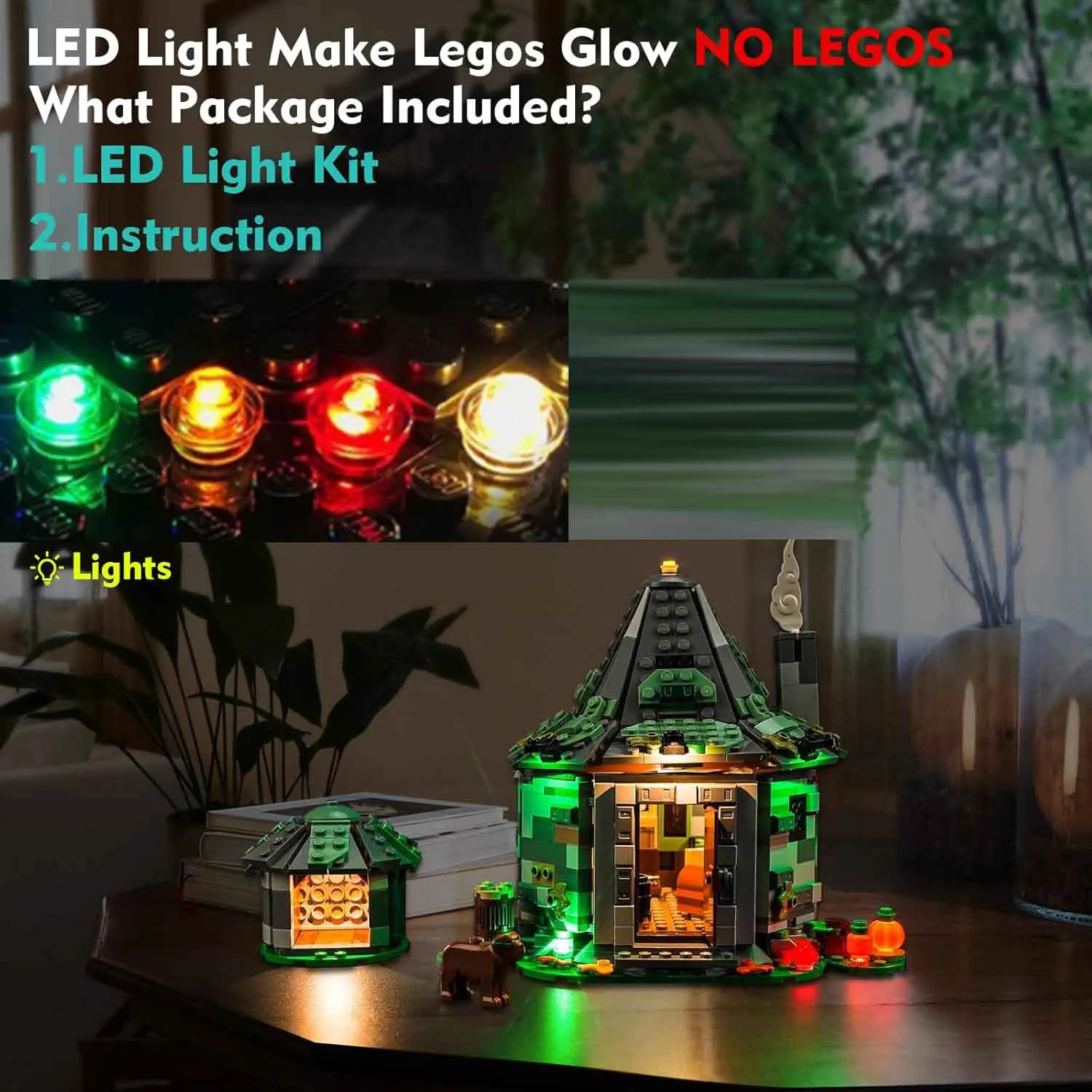 （No LEGO, Just Light）Light Up Lego Harry Po-tter Hagrid's Hut an Unexpected Visit 76428 Building Set USB LED Light