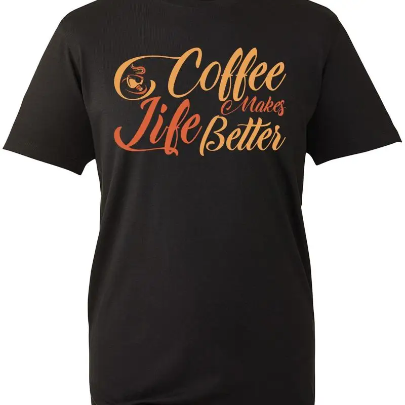 Camiseta Coffee Makes Life Better para amantes, bebedero