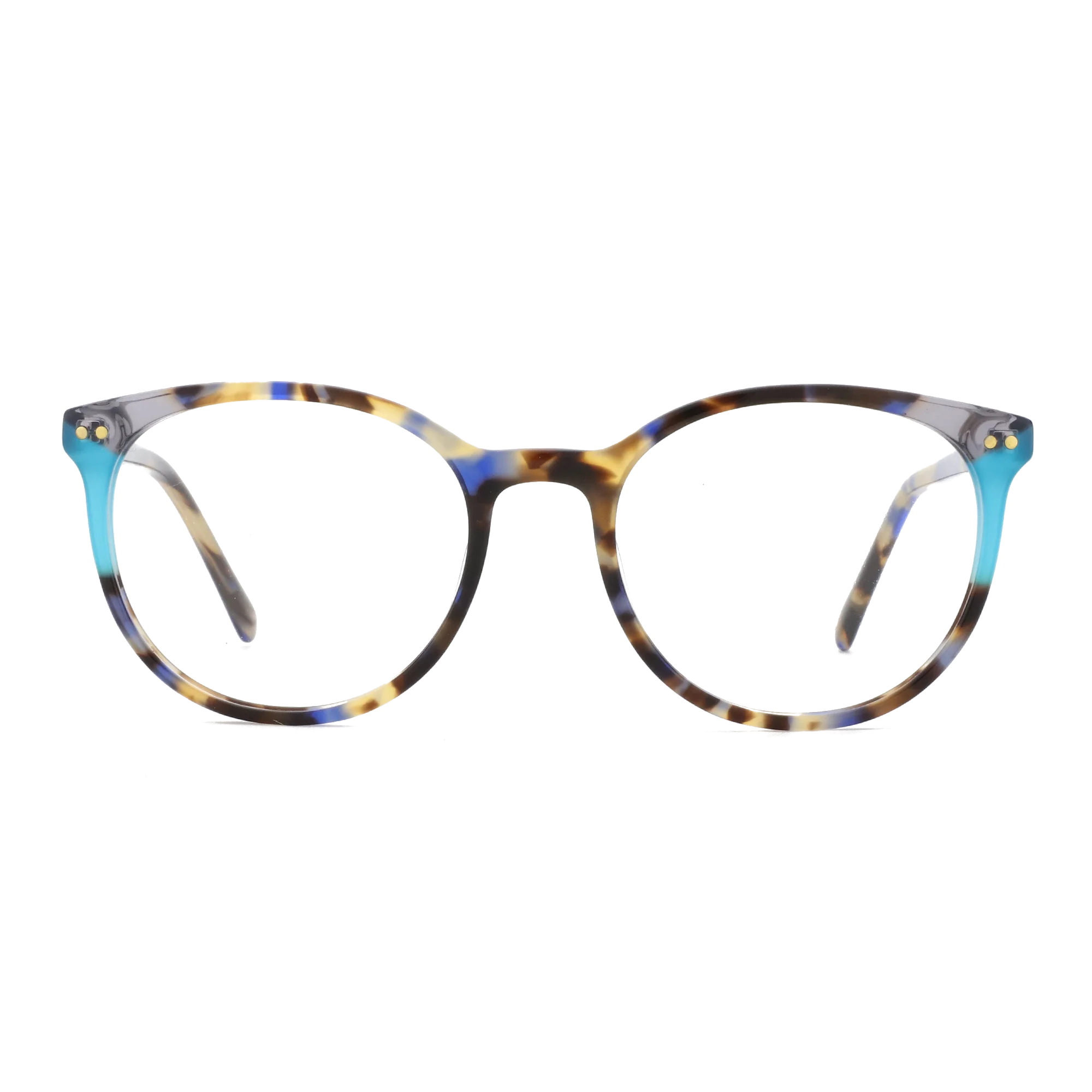 ZENOTTIC Fashion Printing Glasses Frame Acetate Optical Eyeglasses Frames Unisex Round Non-Prescription Eyewear YD1160