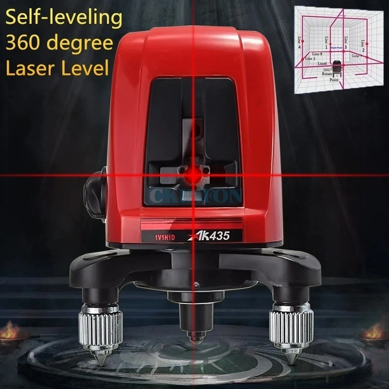 AK435 Laser Leveling Unit Mini Portable Red 3D Laser Level 360 Distance Meter Level Laser Line Measure as Construction Tools