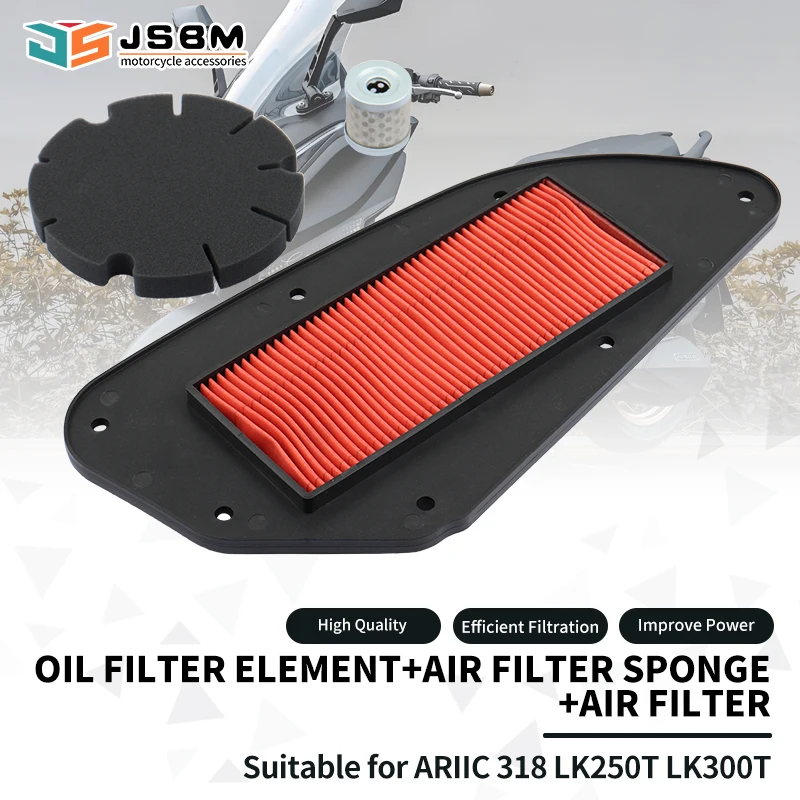 

JSBM Motorcycle Accessories Air Filter Oil Filters For ARIIC 318 LK250T LK300T Engine Intake Cleaner Element