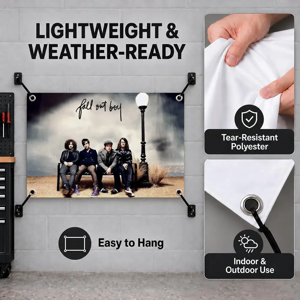 Heavy Rock Band F-FALL OUT BOY Flags Bedroom House Living Room Dorm Outdoor Party Wall Hanging Background Banner Decor