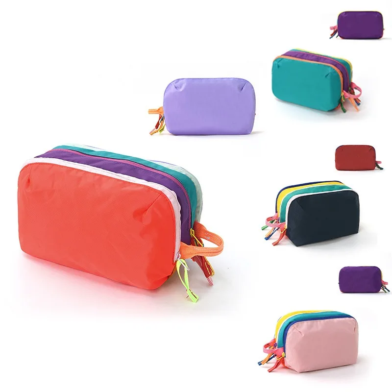 Women's Waterproof  Layered Cosmetic Bag Travel Wash Bag Large Capacity Nylon Toiletry Storage Makeup Organizer Case Pouch