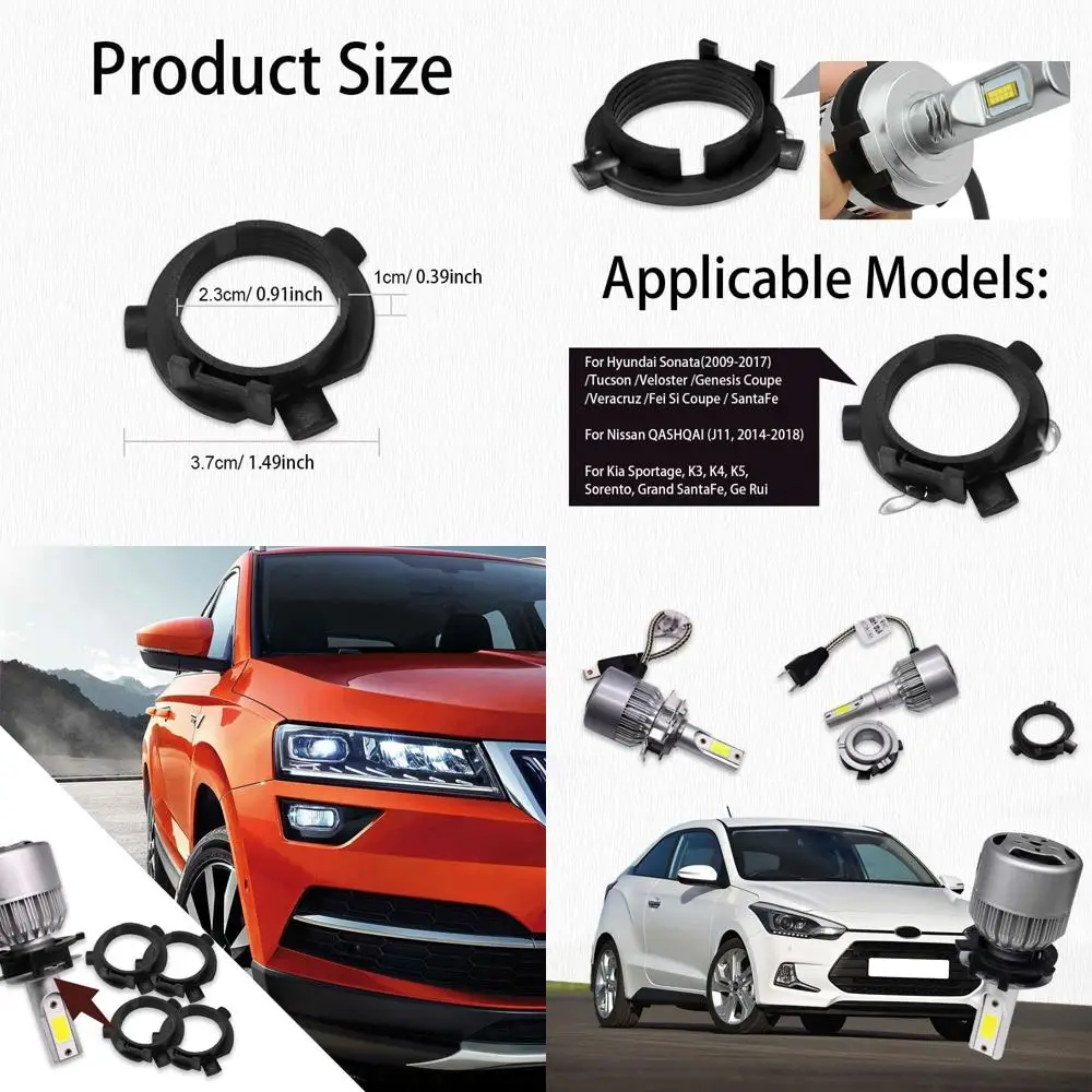 

4 шт. автомобильный светодиодный цоколь для фар, адаптер для автомобильной лампы H7, розетка, фиксаторы лампы для фар, адаптер для держателя лампы для