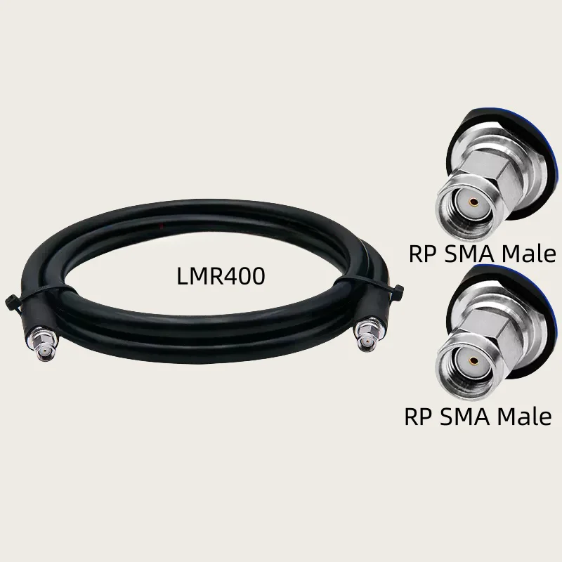 

LMR400 RP SMA Male to RP SMA Male plug Connector 50ohm Crimp for LMR-400 Cable Pigtail Antenna Radio