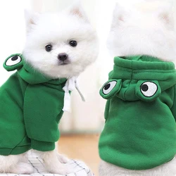 Puppy Cat Pet Hooded Cotton Suit Autumn and Winter Fleece Warm Frog Sweatshirt Pet Clothes Dog Apparel