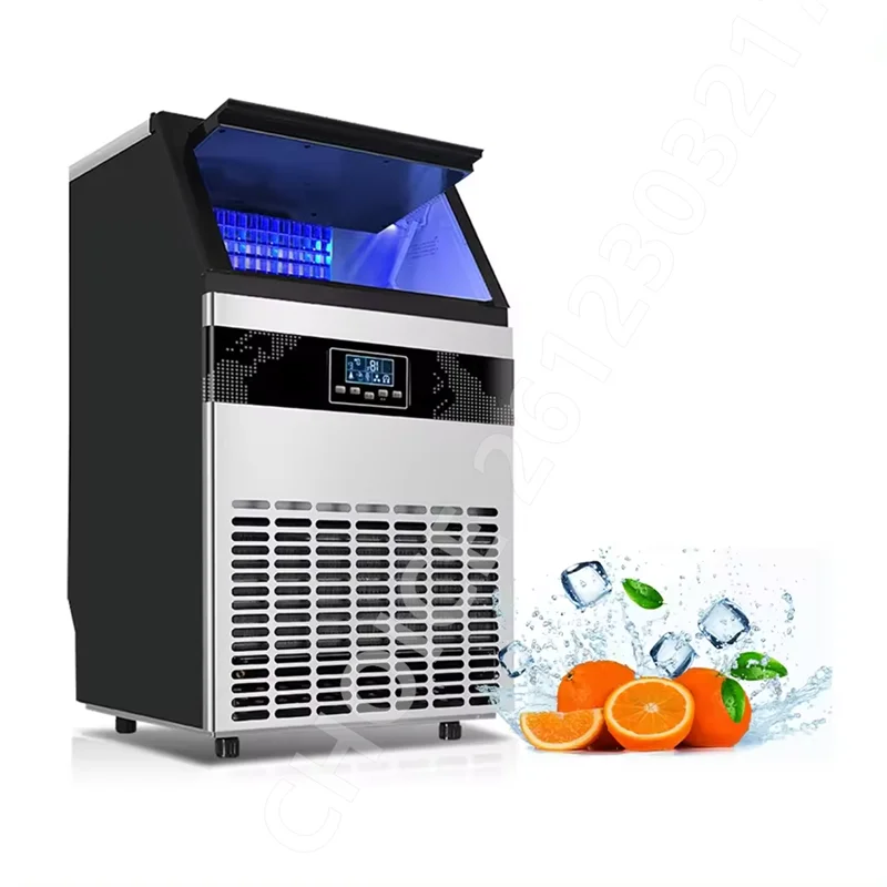 55-100kg/24H Ice Maker Machine with 5lbs Storage Bin Stainless Steel Undercounter Freestanding Ice Cube Machine