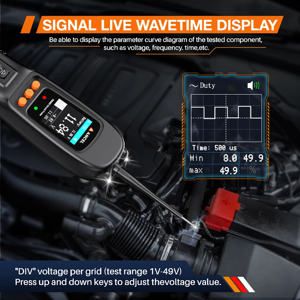 Ancel PB500 12V 24V Electrical Current Voltage Integrated Power Scanner Circuit Tester Power Probe Automotive Diagnostic Tool
