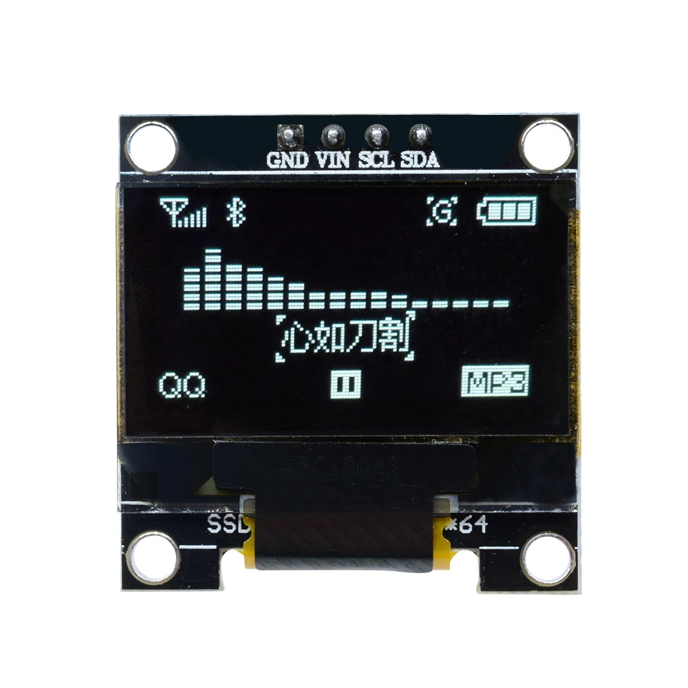 Módulo de pantalla OLED IIC de 0,96 pulgadas, serie blanca, azul, 0,96 pulgadas, 128X64 I2C ForSSD1306, placa de pantalla LCD 12864 para Arduino DC 3 ~ 5V