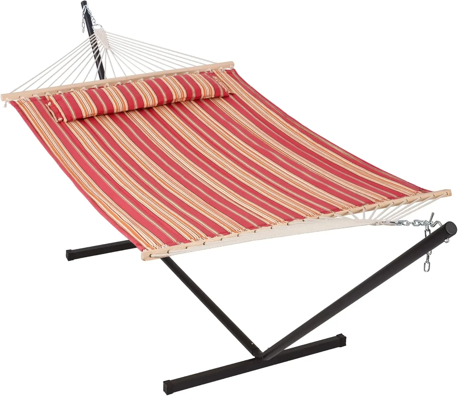 

Outdoor Hammock with Stand 12FT, Heavy Duty Hammocks with Stand Included, 450 LBS Weight Capacity, Red Stripes