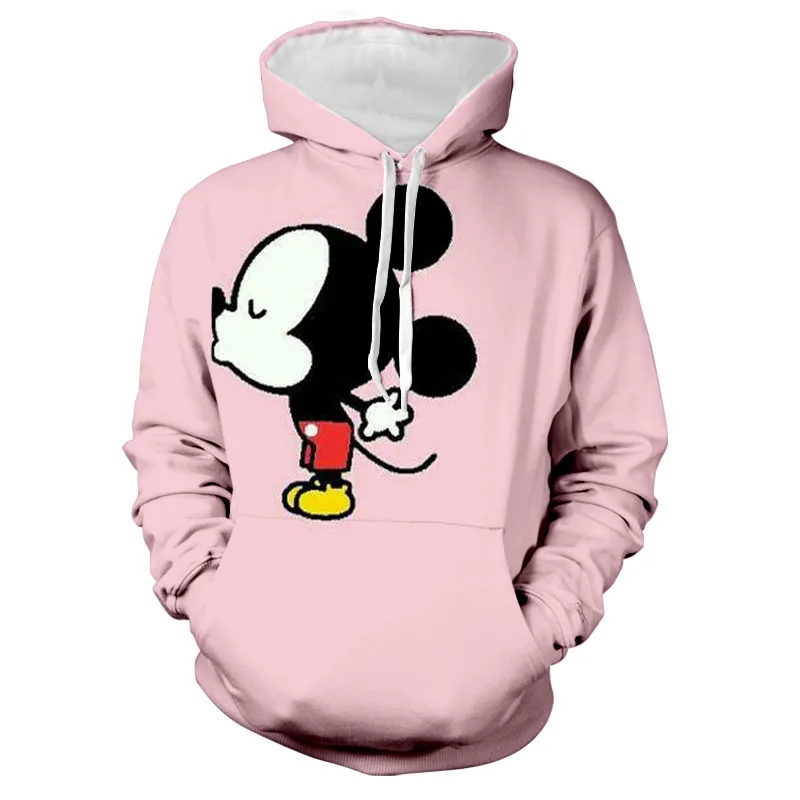 Mickey Mouse Hoodie Autumn Women\'s Cartoon Printed Short Sleeve Hooded Clothing Fashion Jacket Adult Daily Casual Streetwear