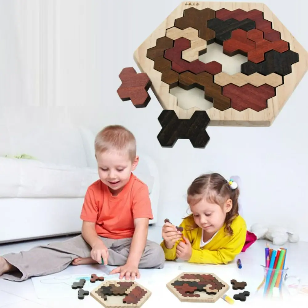 

Jigsaw Montessori Puzzles Pattern Cognitive Challenges Wooden Geometry Puzzle Interactive Logical Thinking Jigsaw Puzzle Board