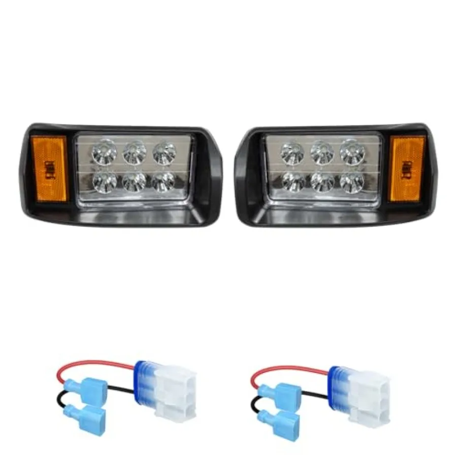 

LED Headlight Kit for Club Car DS with Adapter Factory Style Golf Cart Headlight 12V White Replace OEM 101988002 101988001