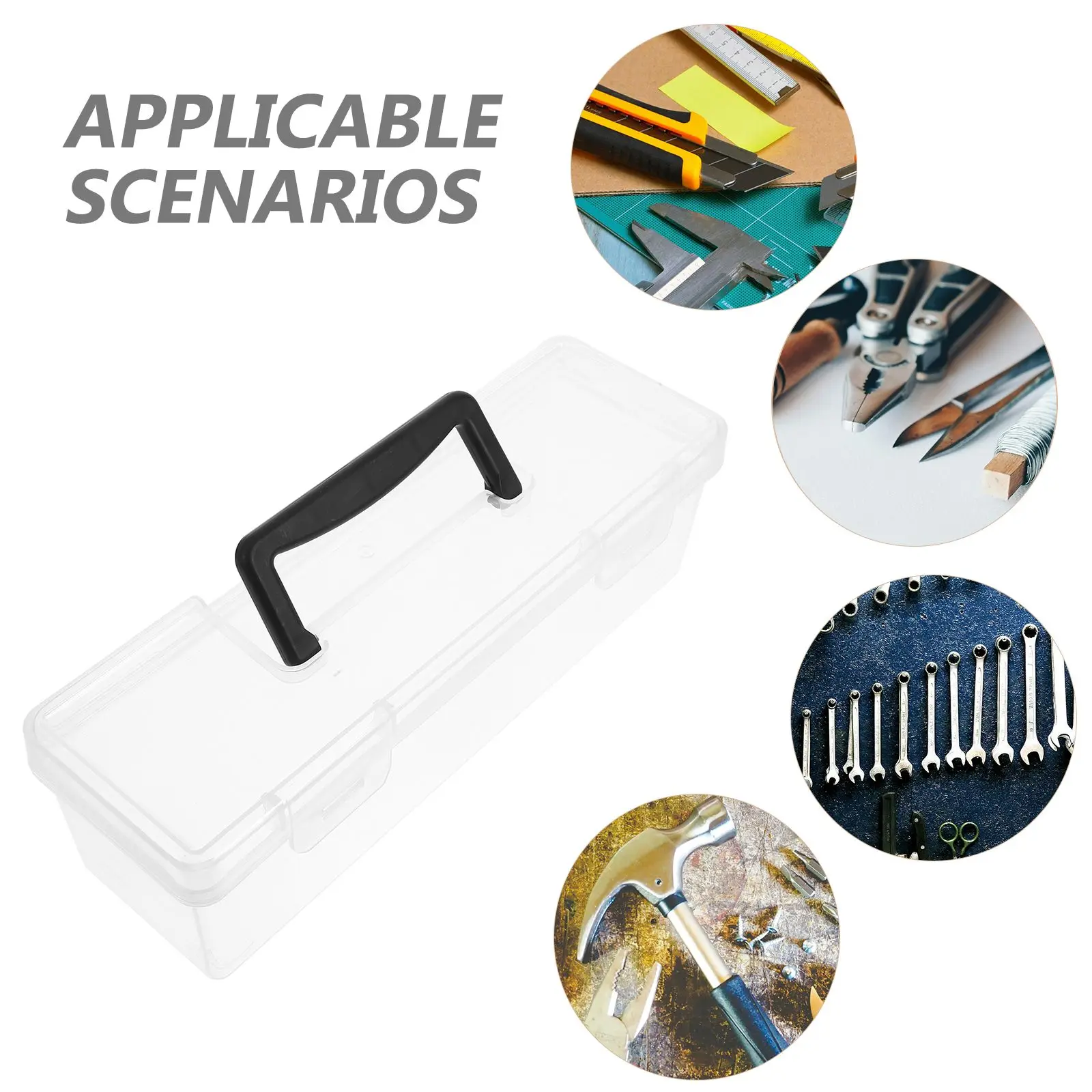 Toolbox Large Capacity Transparent Storage Box for Parts ganizer Nuts Bolts Drill Bit Pencil Case Fastener Container