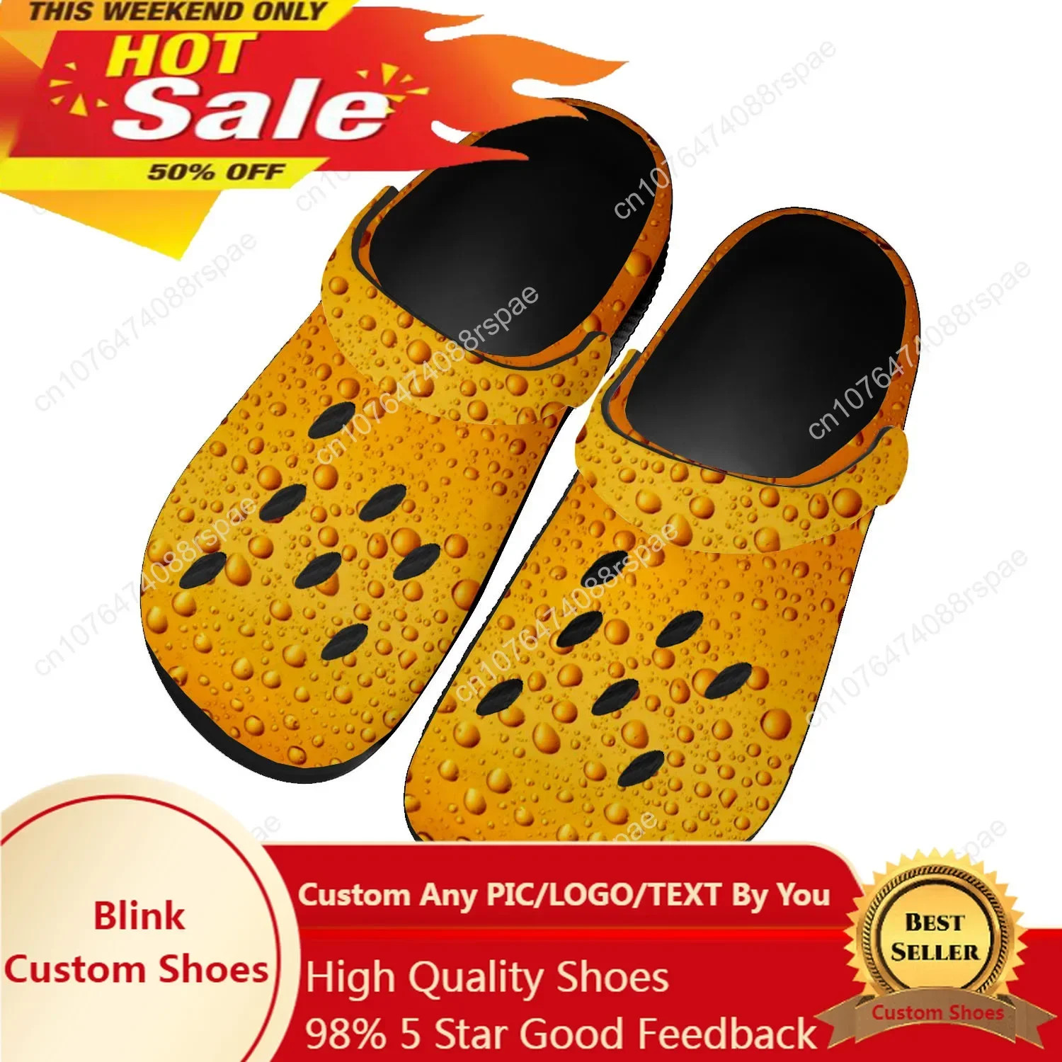 

Beer Unisex 3D Print Home Clogs Custom Water Shoes Mens Womens Teenager Shoe Garden Clog Breathable Beach Hole Slippers Black