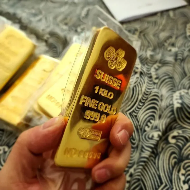 

1:1 Copy Switzerland 400g 24k Gold Bar Gold Bullion Replica Swiss Bullion Jewelry Store Bank Display Anti-theft Sample