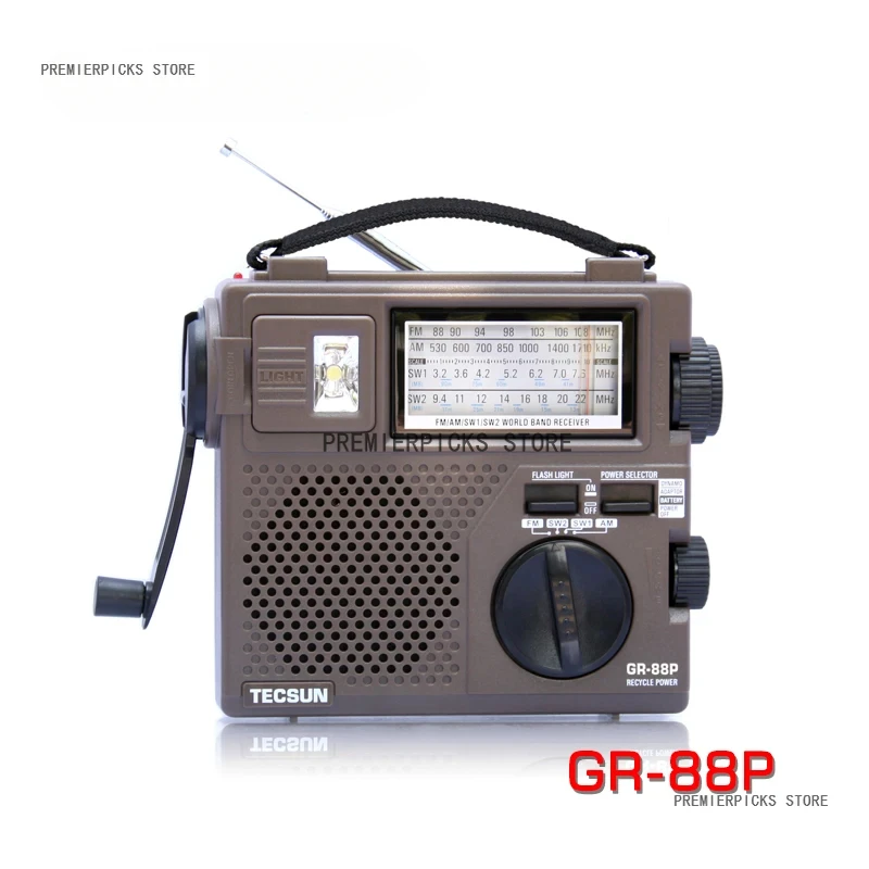 

TEC-SUN GR-88 GR-88P Цифровой радиоприемник Аварийное освещение Радио Динамо-радио со встроенным динамиком Ручная ручная мощность