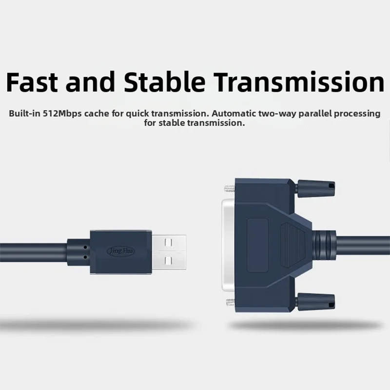 JH-LINK USB To DB25 Parallel Printer Cable, IEEE 1284 USB To DB25 Adapter Cord For Old Dot Matrix Printer, Plug And Play