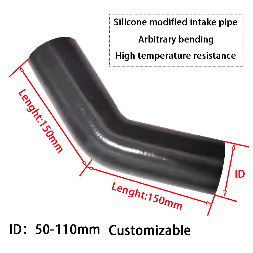 45 ° inner diameter high temperature and high pressure silicone hose intercooler turbocharger connection pipe intake pipe joint