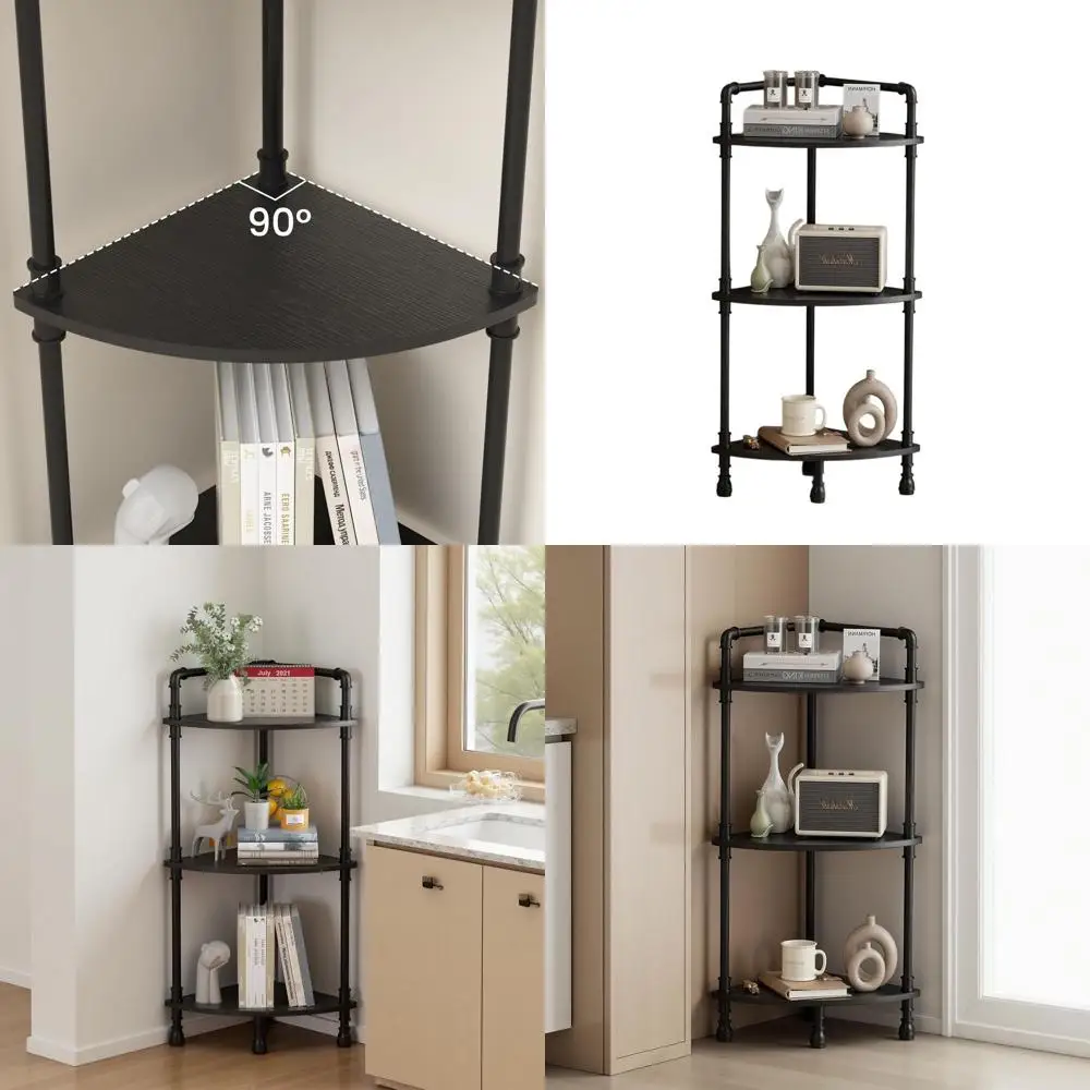 

Трехуровневая полка для книг, для ванной, гостиной, кухни и домашнего офиса - серое решение для хранения