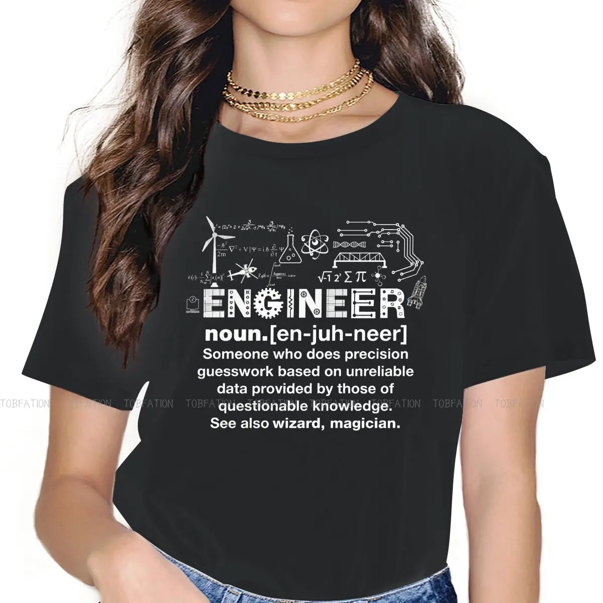 Humor Definition  Casual TShirt Engineer Electricity Electrician Printing Streetwear T Shirt Women Short Sleeve Unique Gift