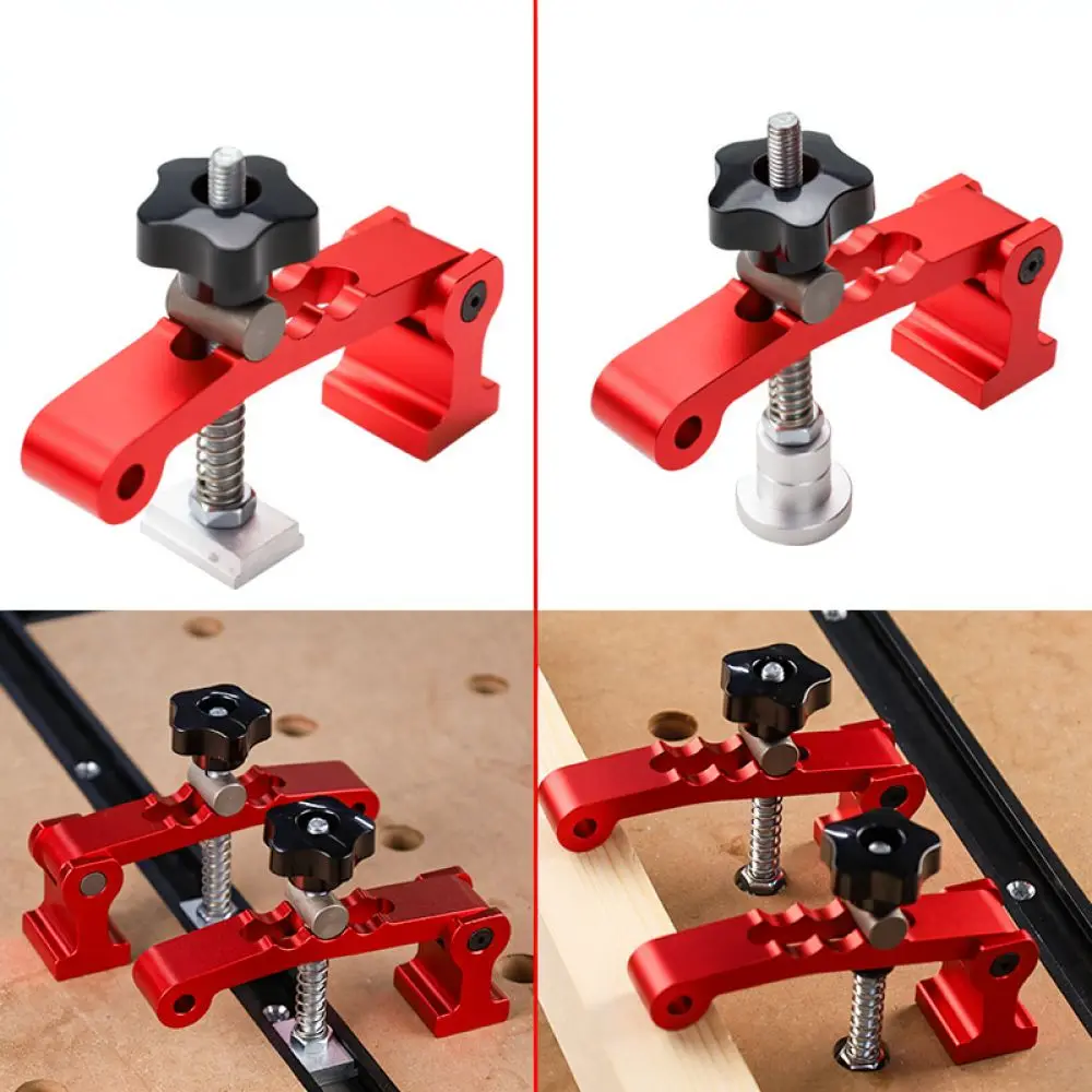 For Fengsen Aluminum Alloy T Slot Pressing Tool Woodworking Workbench Adjustable Positioning Clamp Board Fixation Accessory