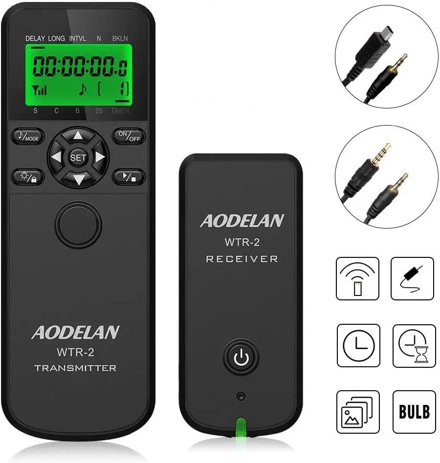 AODELAN Wireless LCD Intervalometer Shutter Release Controllor for Olympus OM-D E-M10II; Panasonic S5II BS1H GH6 GH5II DC-S1 S5