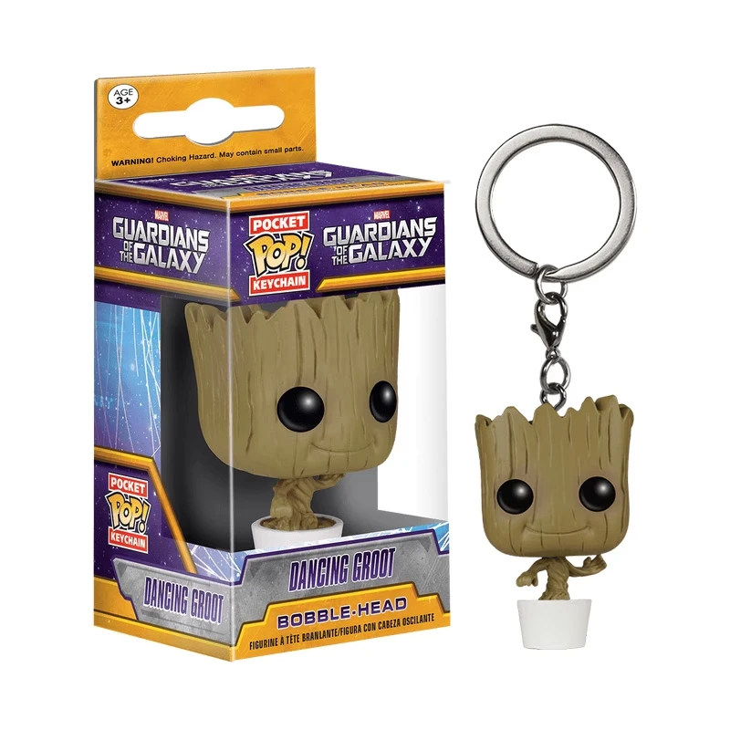 Genuine Edition FUNKO POP Guardians of The Galaxy Groot Keychain Anime Desktop Decoration Ornament Model Toys Collectible Model