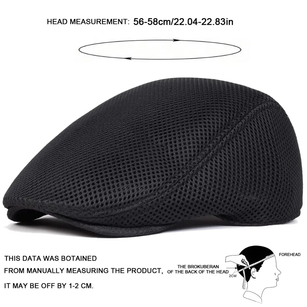 تنوعا بلون الرجال شبكة موزع الصحف قبعات تنفس قابل للتعديل مرونة الرسامين البريطانيين القبعات قبعة مسطحة للجنسين #6
