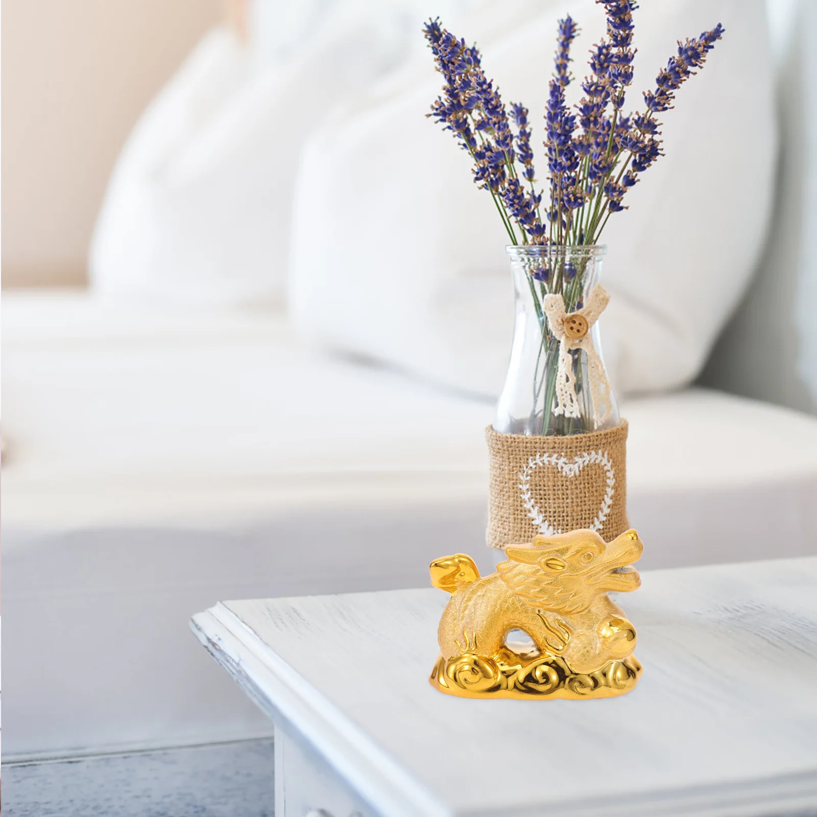 

Ceramic Dragon Statue Chinese Style Handmade Desktop Decor Home Office Dragon Sculpture Fortune Ornament Home Decor