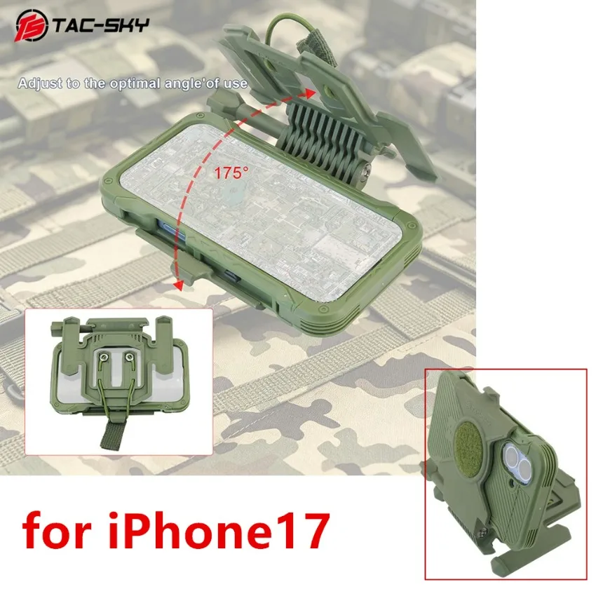 

TAC-SKY 2026 Shockproof Durable Phone Case for Hunting & Sports, Fits IPhone 17, for MOLLE Tactical Vest Phone Mount