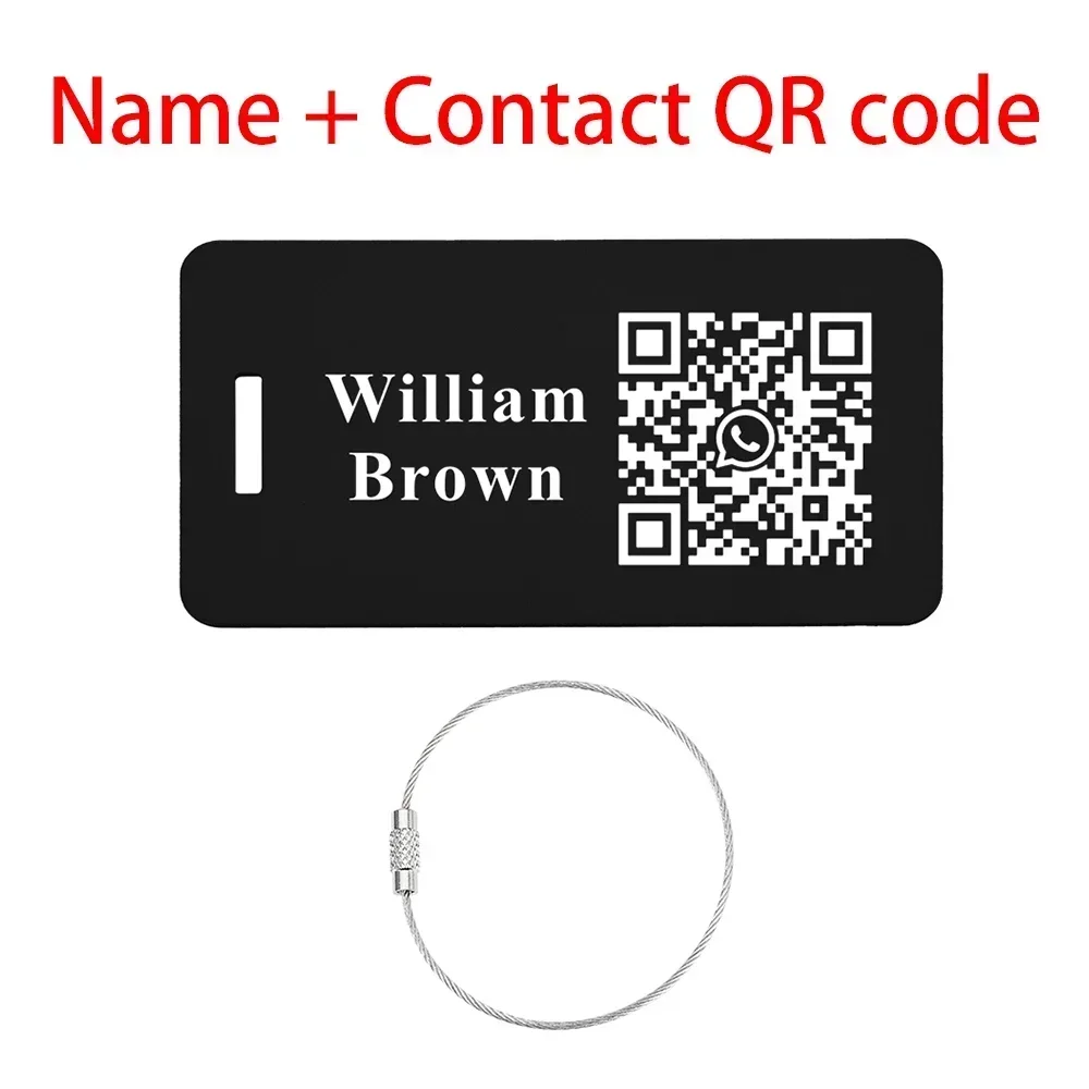 3pcs Personalized QR CODE Luggage Tags Laser Reusable Travel Accessories Metal Portable Fashion Baggage Boarding Tag Suitcase ID