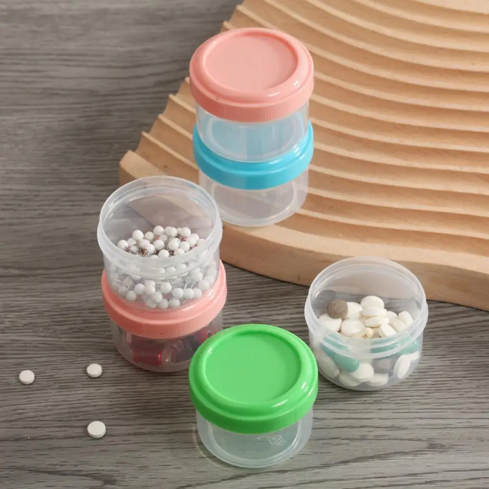 Plastic Storage Jars Reusable Snack Containers with Lids for Condiments Salad Storage Bpa Free Small Food Cups Set of 1/4/6