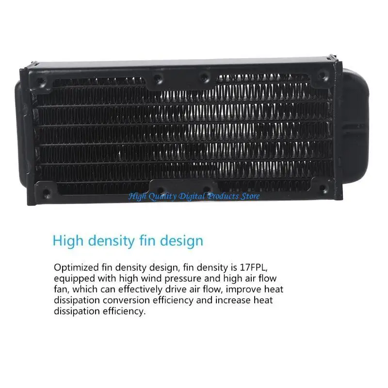 U2JE Multi-Port 4 Thread Aluminum Radiator 60mm For Computer Water Cooling System