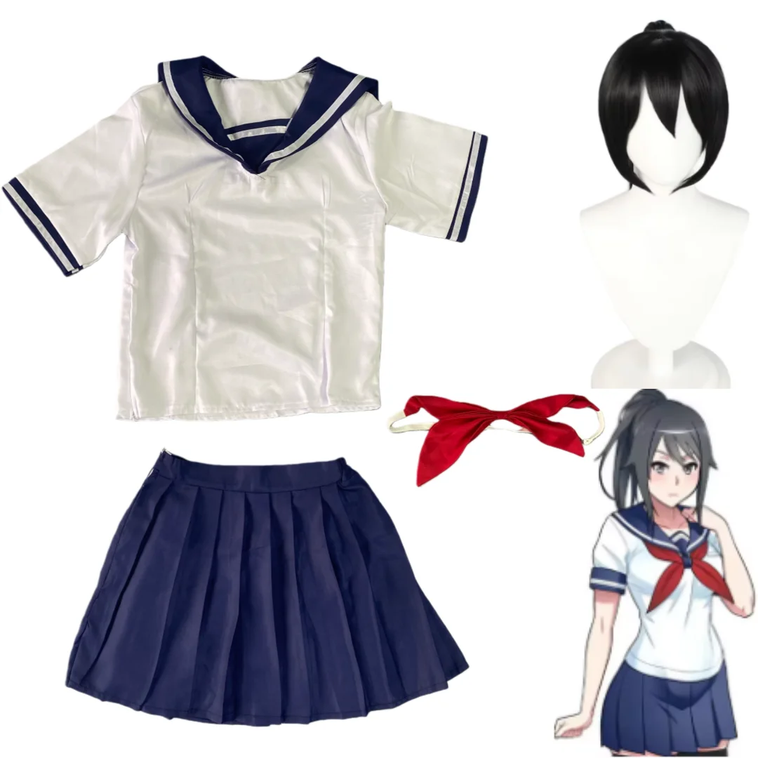 

Ayano Aishi Cosplay Costumes Wig Game Yandere Simulator Anime Jk Clothes